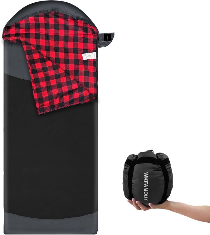 Photo 1 of (READ FULL POST) Backpacking Flannel Sleeping Bag Lightweight for Adults Hiking Ultralight Compact Sleeping Bag Portable Warm Weather Summer with Compression Sack