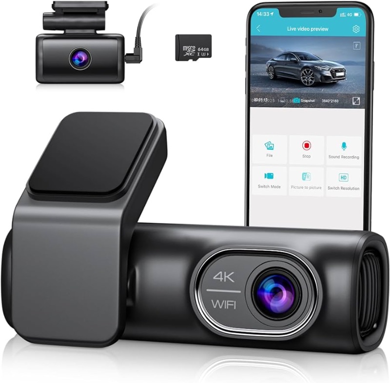 Photo 1 of (PARTS ONLY NON REFUNDABLE) OMBAR Dash Cam Front and Rear 4K/2K/1080P+1080P 5G WiFi GPS, Dash Camera for Cars with 64G SD Card, Dual Dash Cam with WDR Night Vision, 24h Parking Mode,170°Wide, G-Sensor, Loop Recording, APP