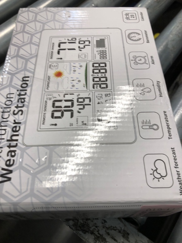 Photo 1 of Weather Station Indoor Outdoor Thermometer Wireless Color Display Digital Temperature Humidity Monitor, Weather Thermometer Forecast Station with Atomic Clock and Adjustable Backlight