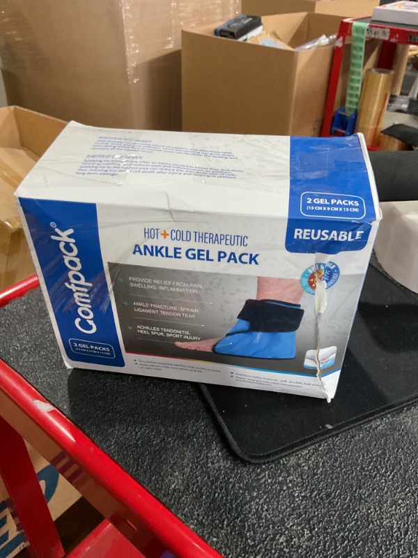 Photo 2 of (MISSING ONE WRAP) 
Comfpack Ankle Ice Pack Wrap Heel Ice Pack for Pain Relief, Hot Cold Therapy Foot Ice Pack Wrap for Plantar Fasciitis, Achilles Tendonitis, Sprain, Swelling, Heel Spur, 2Packs