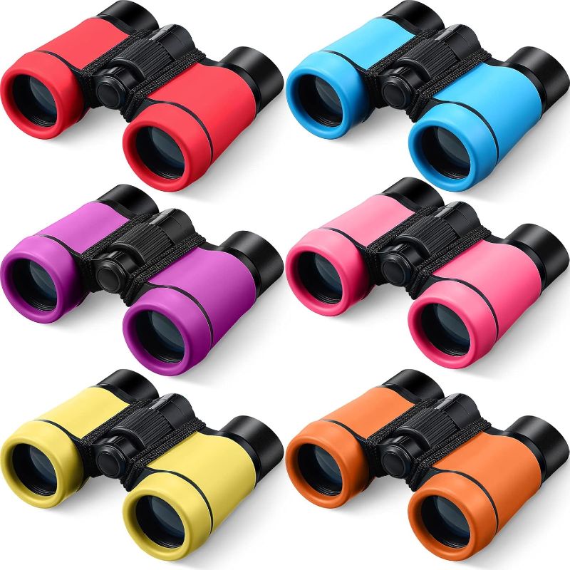 Photo 1 of (READ FULL POST) 6 Pack Kids Binoculars Shock Proof Toy Binoculars Set for Age 6 Years Boys Girls Hunting Folding Small Telescope Birthday Gifts Bird Watching Educational Learning Camping Outdoor (Cute Colors)
