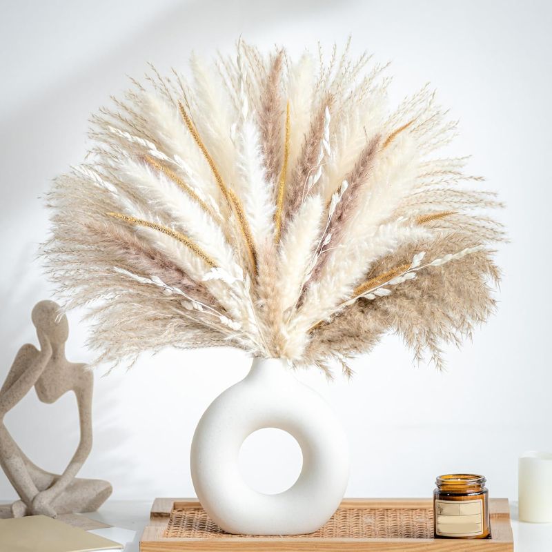 Photo 1 of ***STOCK PHOTO REFERENCE ONLY***Grass Boho Home Decor Bouquet Phragmites Dried Flowers Bouquet for Wedding Floral Arrangements Home Decorations 2 bundles 