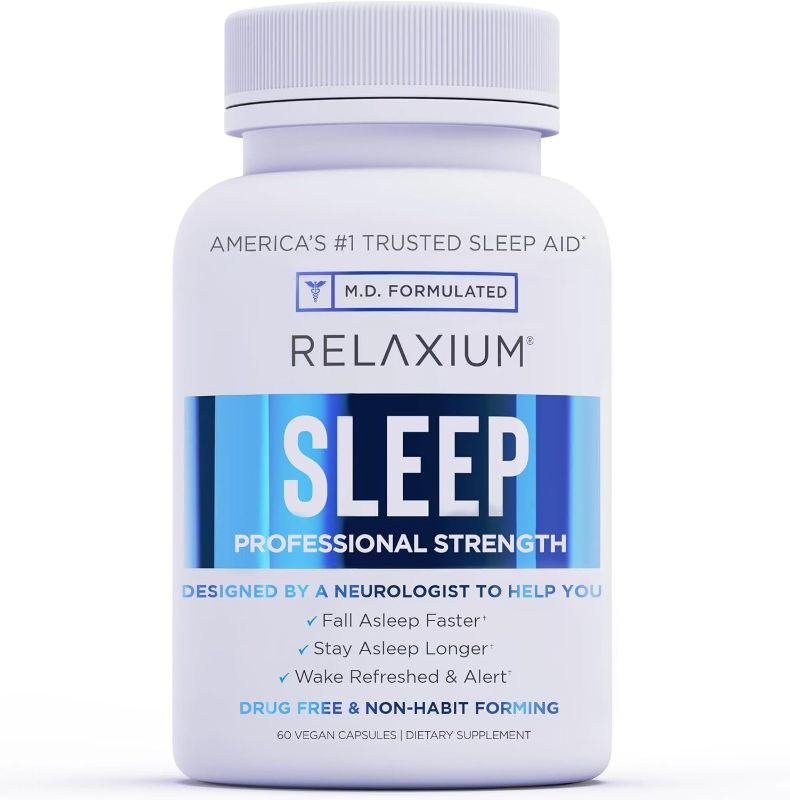 Photo 1 of ***FACTORY SEALED***Relaxium Sleep Aid for Adults, Melatonin 5mg with Magnesium Glycinate, Sleep-Promoting Valerest & Ashwagandha, Non-Habit Forming Sleep Supplement, 60 Capsules, 30-Day Supply