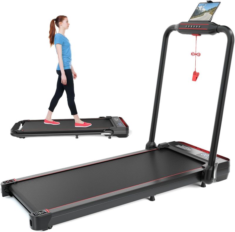 Photo 1 of ***PARTS ONLY******NON REFUNDABLE***Major damage 
Walking Pad Treadmills Under Desk-2 in 1 Folding Treadmills for Home/Office 265LBS Weight Capacity, Remote Control, LED Display
