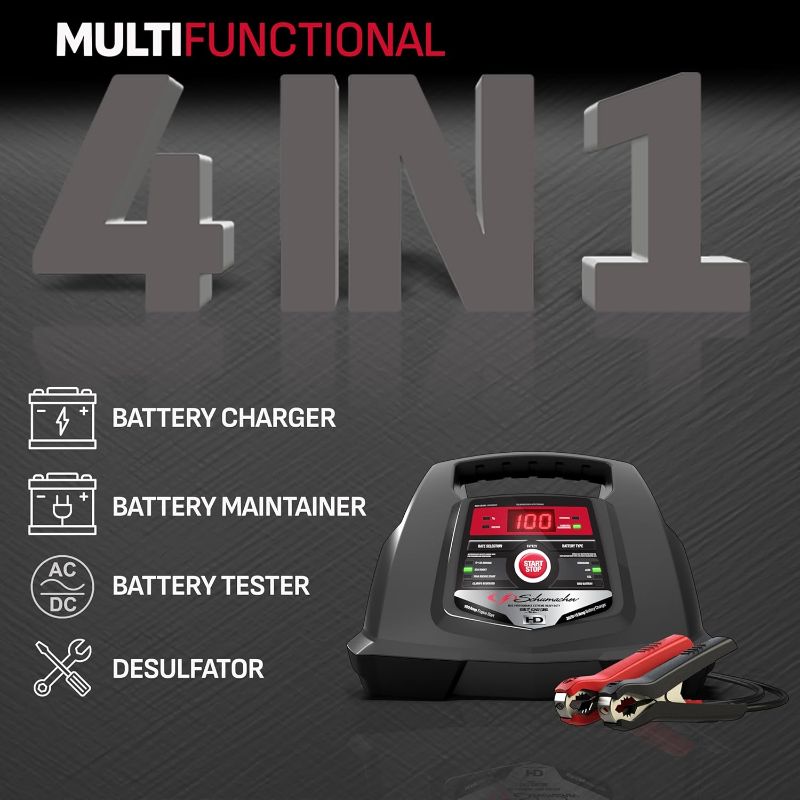 Photo 4 of (READ FULL POST) Schumacher SC1281 100 Amp 30 Amp 6V/12V Fully Automatic Smart Battery Charger 100A Engine Starter and 30A Boost Maintainer and Auto Desulfator Advanced Diagnostic Testing