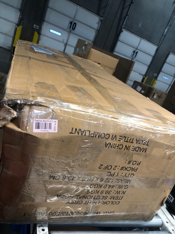 Photo 1 of **BOX 2 OF 2 ONLY**
81.5" Sectional Sleeper Sofa with Storage Chaise, L Shaped Pull Out Couch Bed with 3 Removable Back Cushion for Living Room,Apartment,Light Grey Light Grey 1