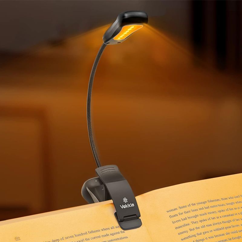 Photo 1 of  7 Led Eye-Care Book Light,Blue Light Blocking Reading Light,3 Levels,1600K for Strain-Free, Healthy Eyes.Up to 70 Hours Reading for Bookworms.
