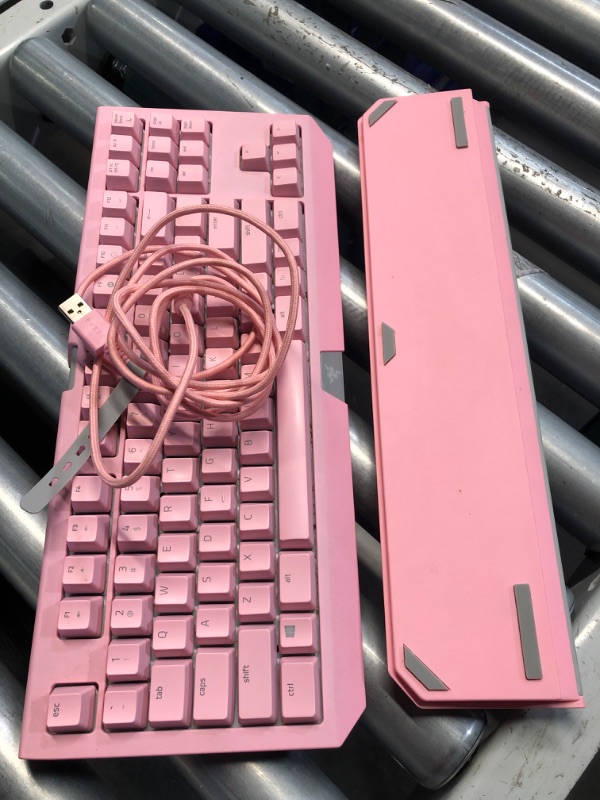 Photo 2 of ***SEE NOTES*** Razer Huntsman V2 TKL Tenkeyless Gaming Keyboard: Fast Linear Optical Switches Gen2 and 8000Hz Polling Rate - Detachable Type-C Cable - PBT Keycaps - Ergonomic Wrist Rest - Quartz Pink