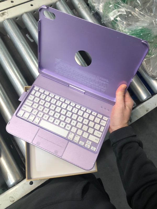 Photo 2 of (READ FULL POST) TQQ Touchpad Keyboard Case for iPad 10th Generation (10.9", 2022), iPad 10th Generation Case with Keyboard-360° Rotatable Protective Cover for Latest iPad 10th Gen 10.9 inch 2022 (Light Purple)