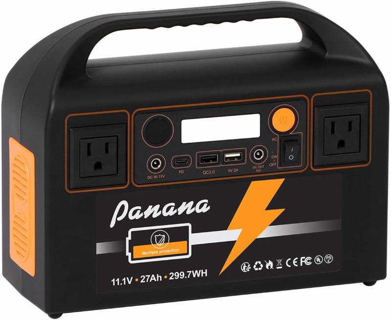 Photo 1 of ***STOCK PHOTO REFERENCE ONLY***VPanana 300W Portable Power Station, 299.7Wh/27Ah Lithium Battery Electronic Solar Generator AC Outlets, DC Output Backup Power Supply for Camping Outdoor Adventure Explorer Travel Emergency
