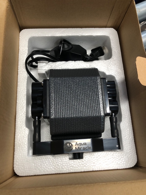 Photo 2 of ** USED AND DOES TURN ON **AquaMiracle Laser Air Assist Pump 30L/min (475GPH) 0.03MPa 16W Air Assist for Laser Cutter and Engraver, Remove Smoke and Dust, Protect Laser Lens, Reduce Surface Temperature High Pressure Air Pump