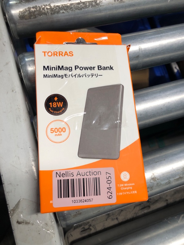 Photo 3 of ** USED OPEN BOX, UNABLE TO TEST*TORRAS MiniMag Power Bank, 5,000mAh Wireless Portable Charger with USB-C Cable, [Ultimate Slim] Fast Charging Durable Magnetic Battery Pack for iPhone 16 Pro Max /15 Pro/15/14/13/12, Glacier Gray