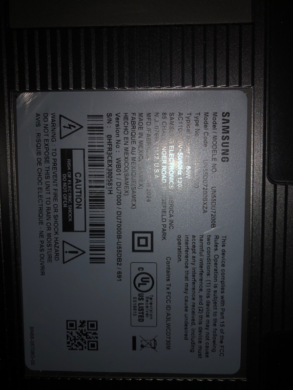 Photo 3 of ***USED - DOESN'T POWER ON - UNABLE TO TROUBLESHOOT***
SAMSUNG 55-Inch Class DU7200B Crystal UHD 4K Smart Tizen TV (2024) Q-Symphony | PurColor | Motion Xcelerator | Virtual Assistant Bixby | UN55DU7200BXZA (Renewed)