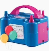 Photo 1 of Prextex Balloons Electric Pump Inflate, Blue 110V 600W - Portable Pump with Air Blower & Dual Nozzle Inflator for Fast & Easy Bulk Balloons Filling for Event & Party Decoration - Balloon Pump Electric