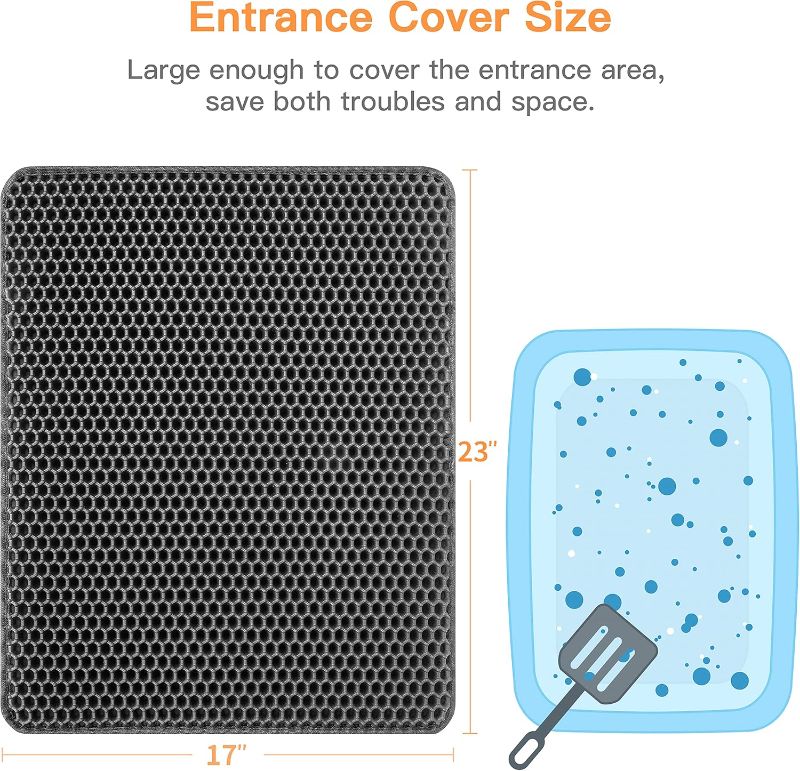 Photo 3 of (READ FULL POST) Conlun Cat Litter Mat Cat Litter Trapping Mat, Honeycomb Double Layer Design, Urine and Water Proof Material, Scatter Control, Less Waste?Easier to Clean,Washable
