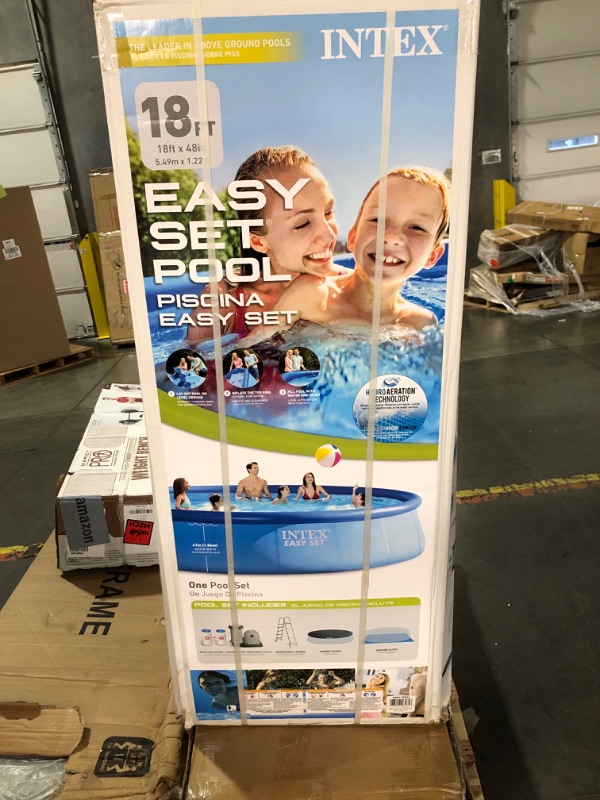 Photo 2 of ***FACTORY SEALED***INTEX 26175EH Easy Set Inflatable Swimming Pool Set: 18ft x 48in – Includes 1500 GPH Cartridge Filter Pump – Removable Ladder – Pool Cover – Ground Cloth