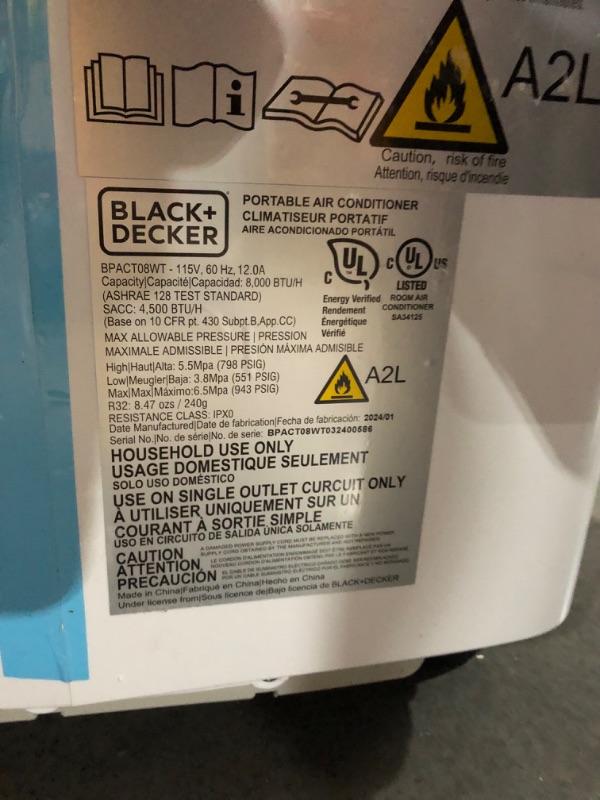 Photo 6 of ***DAMAGED - MISSING PARTS - UNTESTED - SEE COMMENTS***
BLACK+DECKER 8,000 BTU Portable Air Conditioner up to 350 Sq.Ft.with Remote Control, White White - 8,000 BTU 1 Count (Pack of 1)