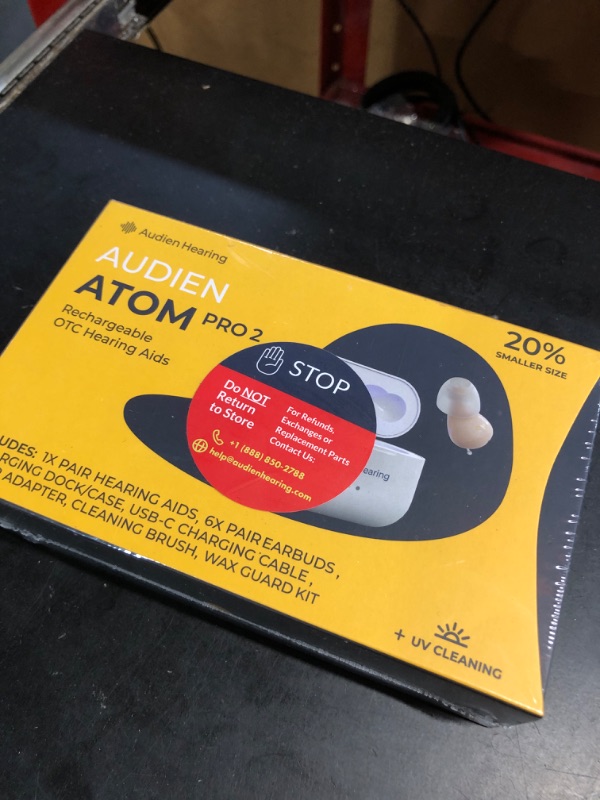 Photo 2 of ***FACTORY SEALED***
Audien ATOM PRO 2 Wireless Rechargeable OTC Hearing Aid, Premium Comfort Design and Nearly Invisible