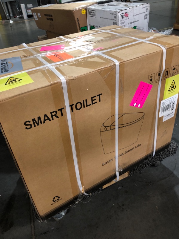 Photo 2 of ***FACTORY SEALED***
***STOCK PHOTO REFERENCE ONLY***
Smart Toilet, Tankless Toilet with Warm Water Sprayer and Dryer, Foot Sensor Operation, Heated Bidet Seat, One Piece Bidet Toilet with Fahrenheit LED Display