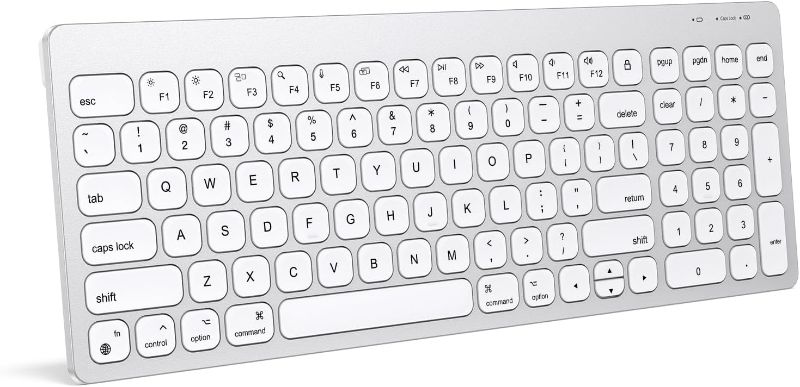 Photo 1 of ***MISSING ADAPTER***
OMOTON Bluetooth Keyboard for Mac, Wireless Keyboard with Numeric Keypad for MacBook Pro/Air, iMac, iMac Pro, Mac Mini, Mac Pro Laptop, Silver White