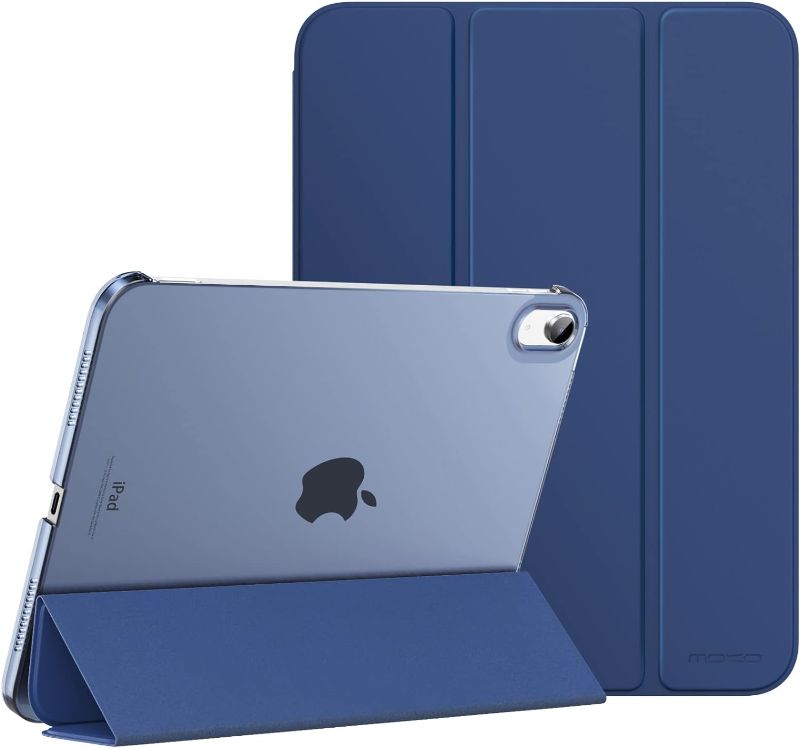 Photo 1 of ***STOCK PHOTO REFERENCE ONLY*** Case for iPad 10th Generation 10.9 inch 2022, Slim Stand Protective Cover with Hard PC Translucent Back Shell Cover for iPad 10th Gen 2022, Support Touch ID, Auto Wake/Sleep, Navy Blue
