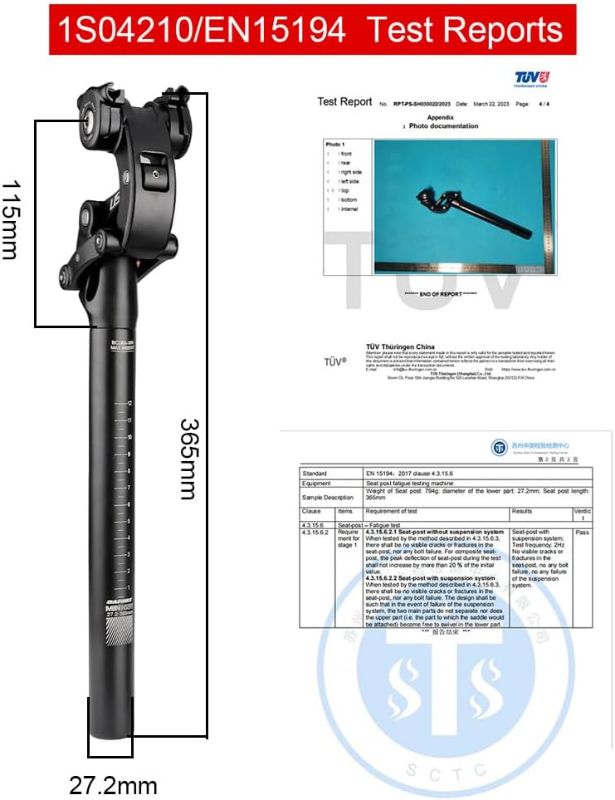 Photo 3 of (READ FULL POST) Bibike Safort Suspension Seatpost 27.2/28.6/30.0/30.4/30.9/31.6/33.9mm Seatpost with Shim and Cover