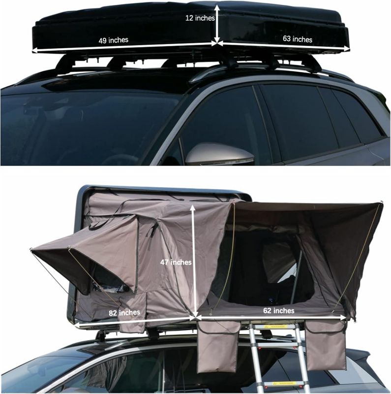 Photo 1 of ***STOCK PHOTO REFERENCE ONLY*** Campoint Pop Up Hardshell Rooftop Tents for Camping, Rooftop Tent, Rooftop Tent Hard Shell, Car Roof Tent, Van Truck Bed Tent Roof Top Tent for Camping SUV, Large Gray 
