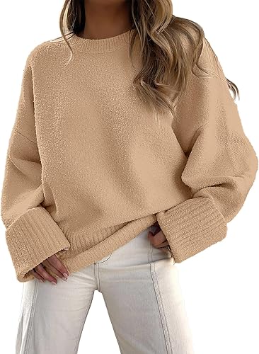 Photo 1 of ***STOCK PHOTO REFERENCE ONLY*** ANRABESS Women's Oversized Crewneck Long Sleeve Fuzzy Knit Casual Chunky Warm 2024 Fall Pullover Sweaters Top Trendy Outfits
