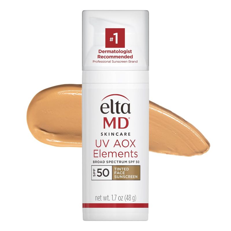 Photo 1 of ***(EXP: February, 2026) NONREFUNDABLE*** EltaMD UV AOX Elements Tinted Mineral Face Sunscreen, SPF 50, Tinted Sunscreen for Face with Antioxidants, 1.7 oz Pump
