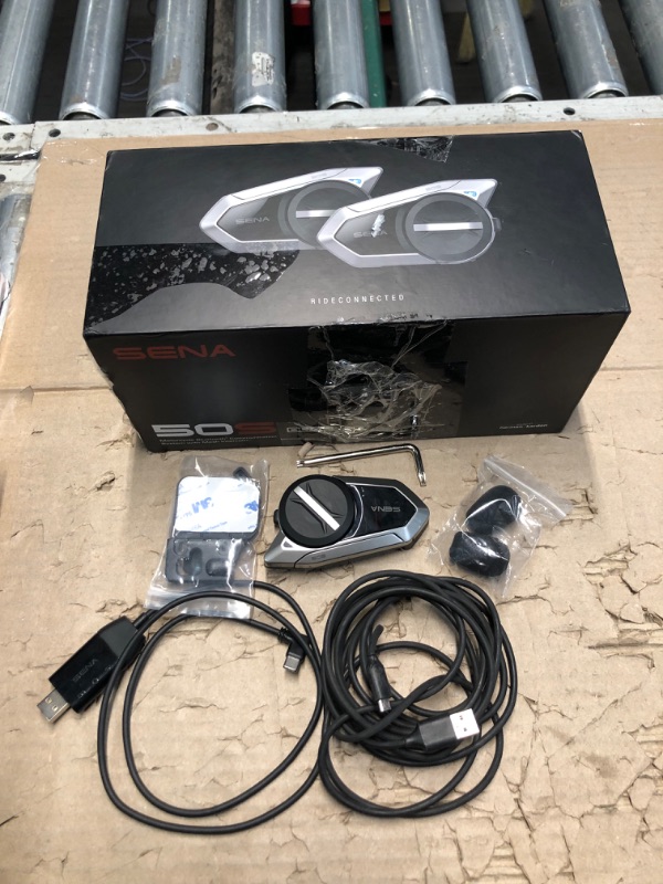 Photo 2 of ***(PARTS ONLY/ NO RETURNS OR REFUNDS) *** Sena 50S Motorcycle Jog Dial Communication Bluetooth Headset w/Sound by Harman Kardon Integrated Mesh Intercom System Premium Microphone & Speakers, Dual Pack