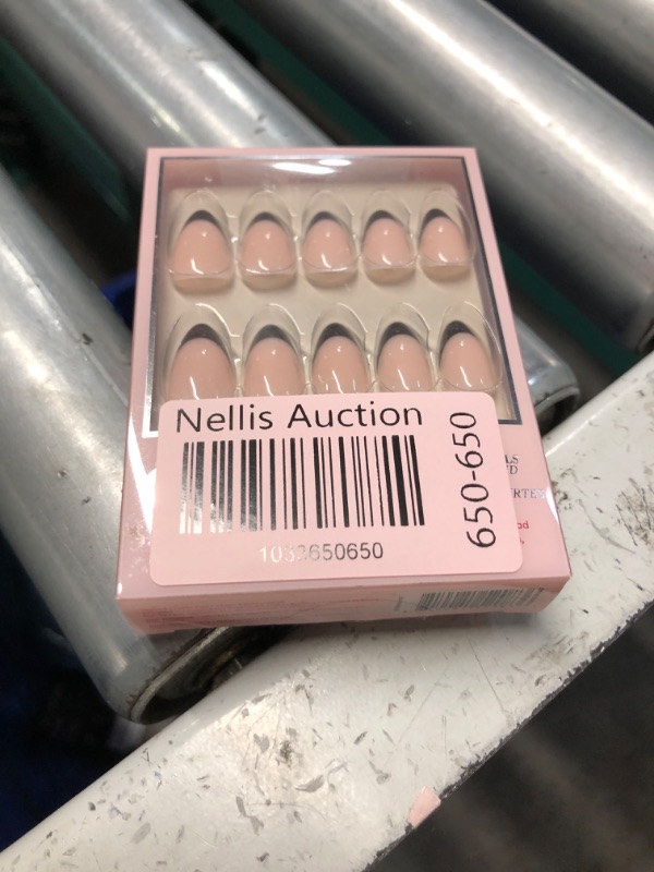 Photo 1 of Glamnetic Press On Nails - Caviar | Semi-Transparent, Short Almond Nails, Reusable | 15 Sizes - 30 Nail Kit with Glue