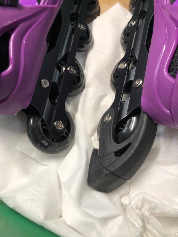 Photo 3 of **MISSING BACK BRAKE FOR LEFT ONE Large-Youth & Adult (4-7 US)**
Adjustable Inline Skates for Youth and Adults (Black Purple, Large)