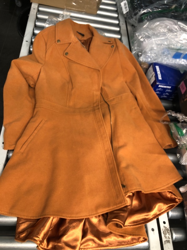 Photo 1 of *****STOCK IMAGE FOR SAMPLE***** 
City Chic Women's Apparel Women's City Chic Coat HI LO Frill, DEEP Caramel Size XXS