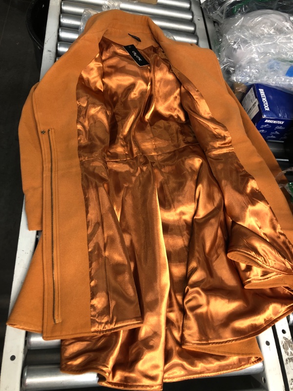 Photo 4 of *****STOCK IMAGE FOR SAMPLE***** 
City Chic Women's Apparel Women's City Chic Coat HI LO Frill, DEEP Caramel Size XXS