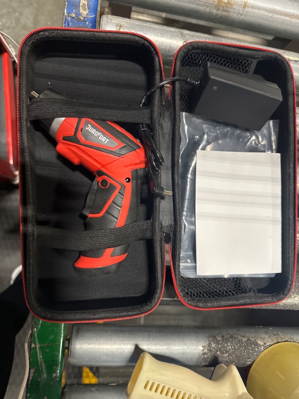 Photo 1 of Cordless Electric Screwdriver Set, 8V Max 10Nm Rechargeable Power Electric Drill, Battery Screw Gun with 28pcs Driver Bit Set, 320RPM/10+1 Torque Setting, 2 Position Handle, Flexible Shaft LED Light