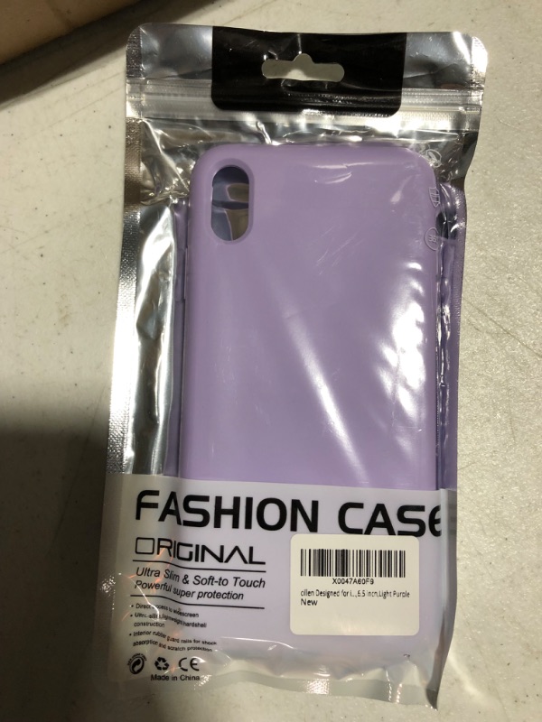 Photo 2 of cillen Designed for iPhone Xs Max Case, Silicone Phone Case Full Covered Shockproof Ultra Slim Cover Phone Cases,Soft Anti-Scratch Microfiber Lining Inside,6.5 incn,Light Purple