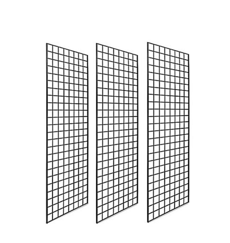 Photo 1 of 2' X 6' Gridwall Panels - 3 Pcs Box - Grid Wall Display Black