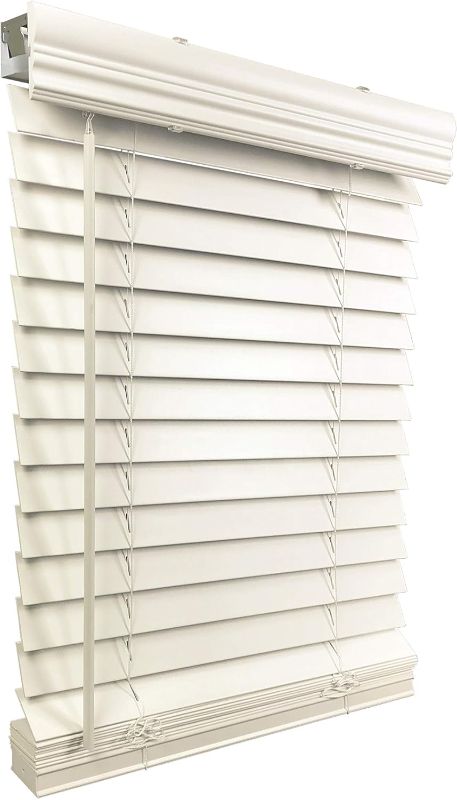 Photo 1 of 
US Window And Floor 2" Faux Wood 16.5" W x 72" H, Inside Mount Cordless Window Blinds, 16.5 x 72, Smooth White,CLF0101640720