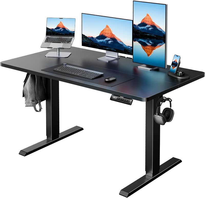 Photo 1 of 
HUANUO 48" x 24" Electric Standing Desk Adjustable Height, 4 Memory Height Settings, Headphone Hook, Cable Manager, Sit Stand Up Desk for Home...