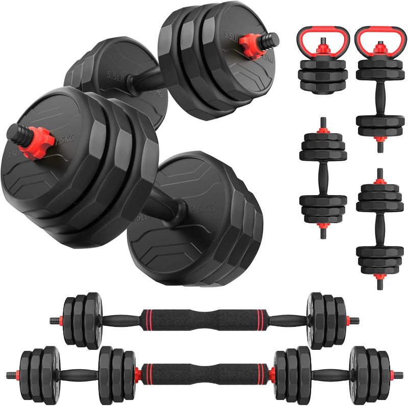 Photo 1 of 
UKEEP Adjustable Dumbbells Sets, 20/30/40/55/60/70/80/90lbs Free Weights Dumbbells Set of Convertible 2 or 3 in 1 Dumbbells Set Used as Barbell, Kettlebells...