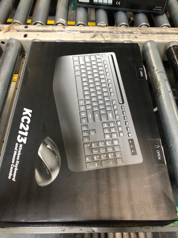 Photo 1 of Wireless Keyboard and Mouse Combo 2 Pack - Full-Sized Ergonomic Keyboard with Wrist Rest, Phone Holder, Sleep Mode, Silent 2.4GHz Cordless Keyboard Mouse Combo for Computer, Laptop, PC, Mac, Windows