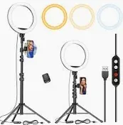 Photo 1 of 10.2" Selfie Ring Light with 65" Adjustable Tripod Stand & Phone Holder for Live Stream/Makeup