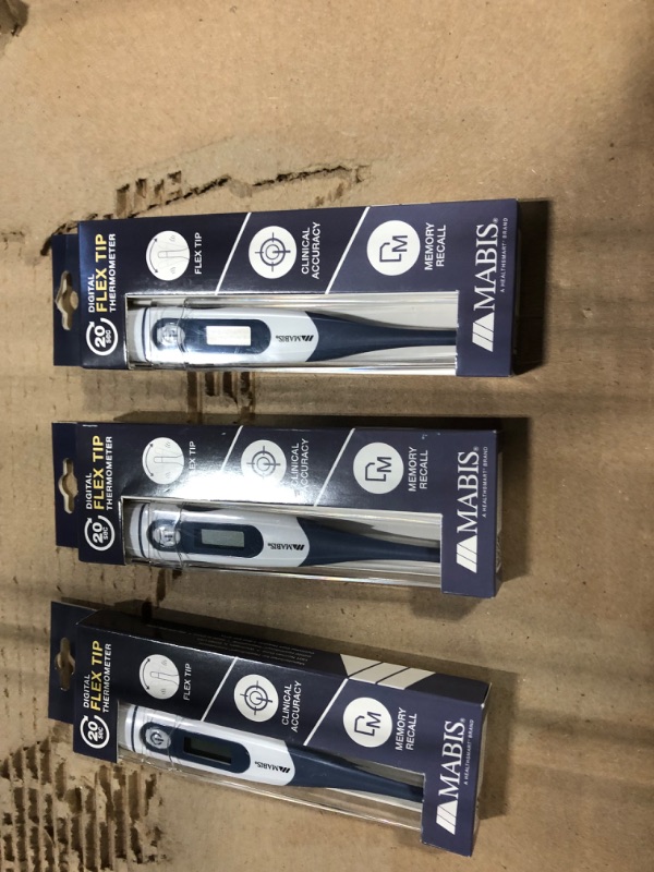 Photo 1 of *** Set 3** MABIS Digital Thermometer for Babies, Children and Adults for Oral, Rectal or Underarm Use, Blue, 20 Sec