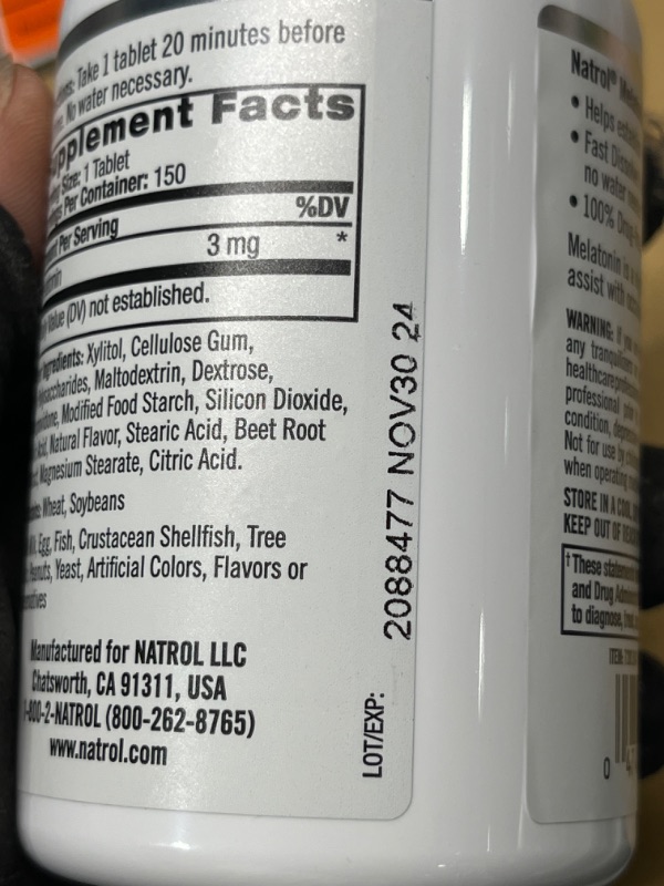 Photo 1 of 2pcs****Melatonin 3 mg Fast Dissolve Tablets Strawberry