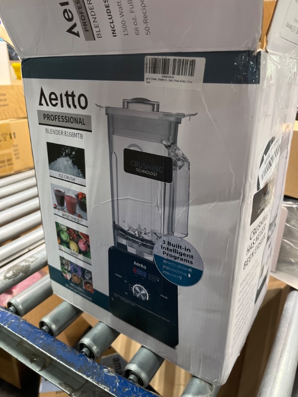 Photo 2 of Aeitto Blender, Blenders for Kitchen with 1500-Watt Motor, 68 Oz Large Capacity, Professional Countertop Blenders for Ice Crush, Frozen Drinks, Silver