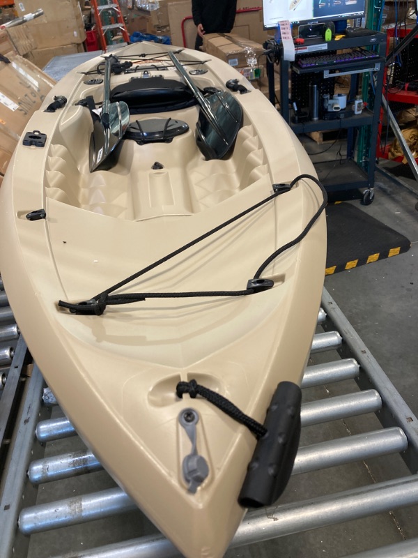 Photo 2 of "Lifetime Muskie Angler Sit-On-Top Kayak with Paddle, Tan, 120""" (90508)