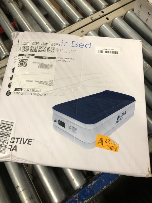 Photo 1 of Active Era Luxury Twin Size Air Mattress (Single) - Elevated Inflatable Twin Air Bed, Electric Built-in Pump, Raised Pillow & Structured I-Beam Technology, Height 21" (Inc Pillow)