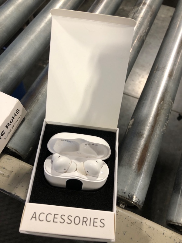 Photo 2 of **USED**GALAXEY S22 Wireless Earbuds Bluetooth 5.3 Headphones Bass Stereo Ear Buds with Noise Cancelling Mic LED Display in Ear Earphones IP7 Waterproof 36H Playtime for Laptop Pad Phones Sports Workout White