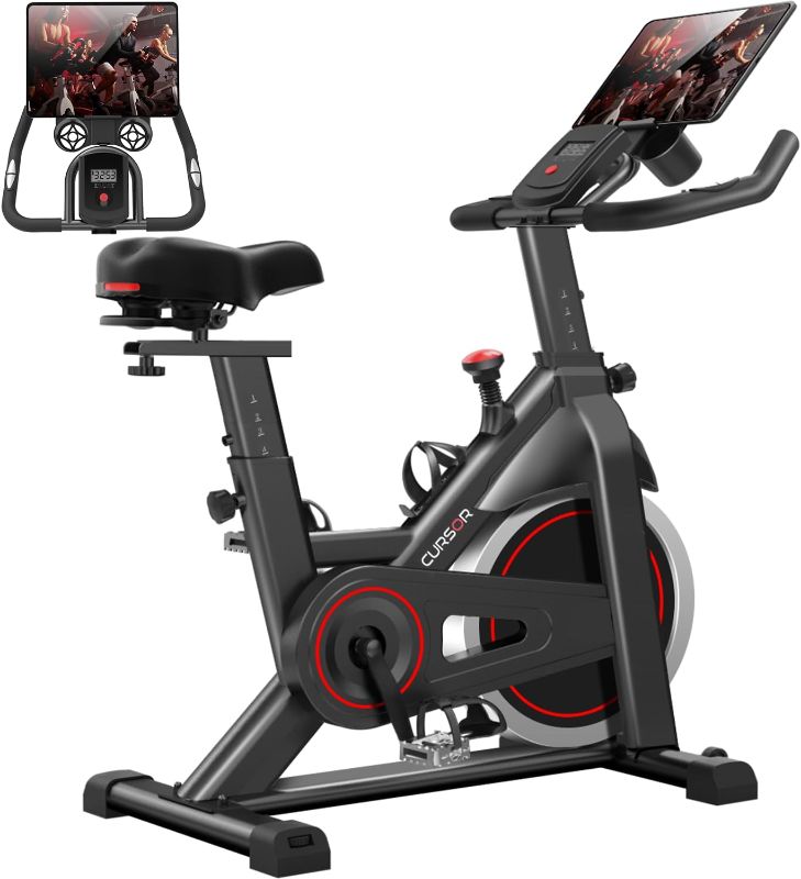 Photo 1 of **USED****UNABLE TO TEST**
CURSOR FITNESS Exercise Bike, Stationary Indoor Cycling Bike for Home Workout, Low Noise, Adjustable Handlebars, Extra Comfort Seat
