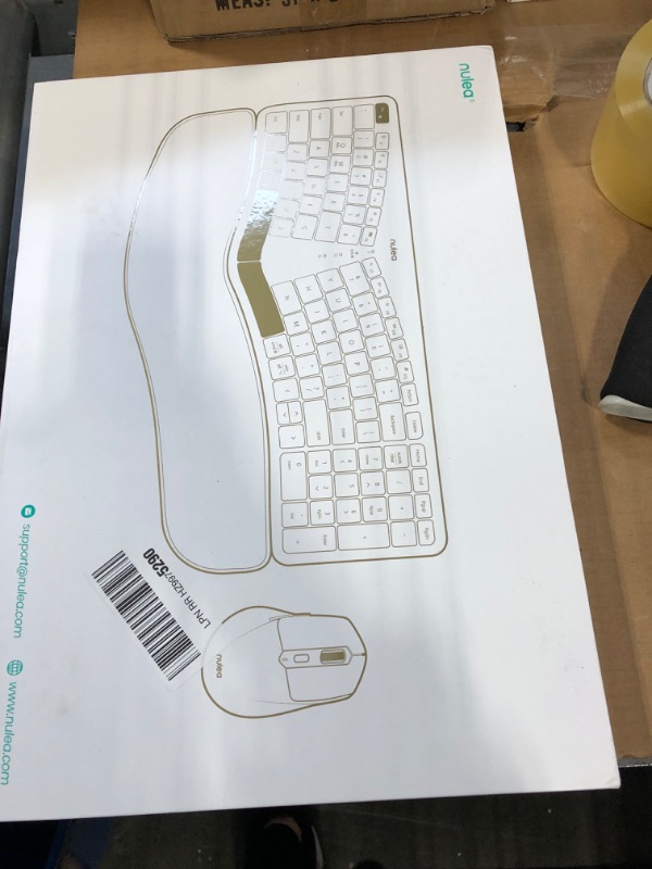 Photo 1 of Nulea KM75 Advanced Ergonomic Wireless Keyboard and Mouse Combo, Comfortable Natural Typing, Palm Rest, Multi-Device (Bluetooth, 2.4G, Wired), Rechargeable, for Multi-OS, Windows, Mac, Android(Black)